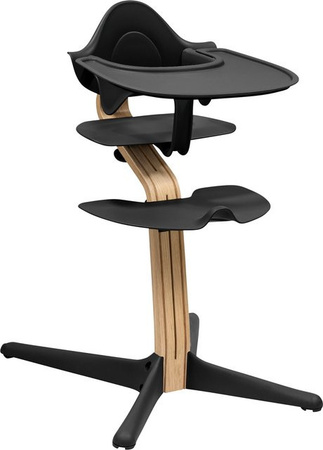 Stokke Nomi Bundle Hochstuhl Eiche mit Babyset und Tray in Schwarz
