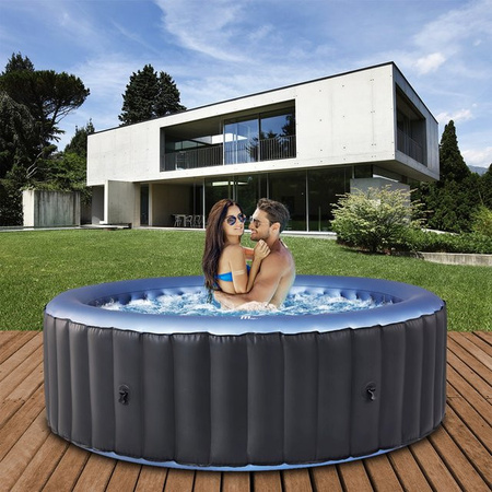 MSpa Whirlpool Comfort Bergen C-BE082 aufblasbarer Garten- und Outdoor-Whirlpool für 8 Personen in Anthrazit