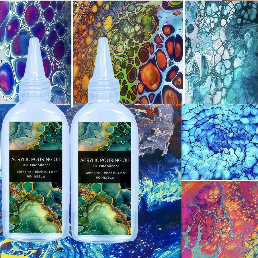 Silikon-Ausgießöl transparentes 100 % Silikonöl-Ausgießmedium für Acrylfarben und Zellkreationen - Bild 7