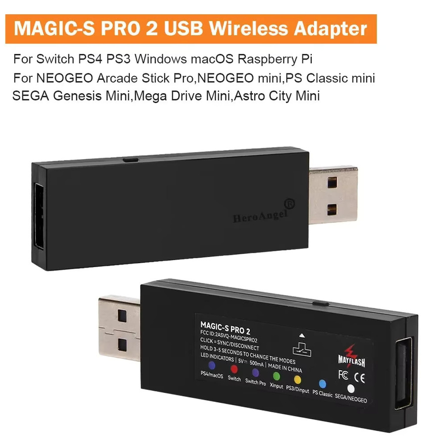 Mayflash Magic S Pro 2 USB Wireless Controller Adapter für Nintendo Switch und Xbox Series X/S, Schwarz - Bild 6