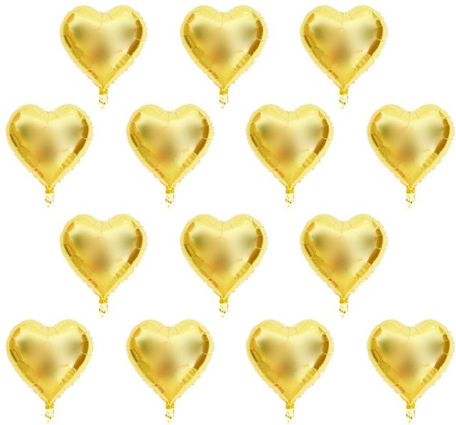 10 Stück CosyHome Herz Aluminiumfolienballons in Gold für Party, Hochzeit und Geburtstag - Bild 1