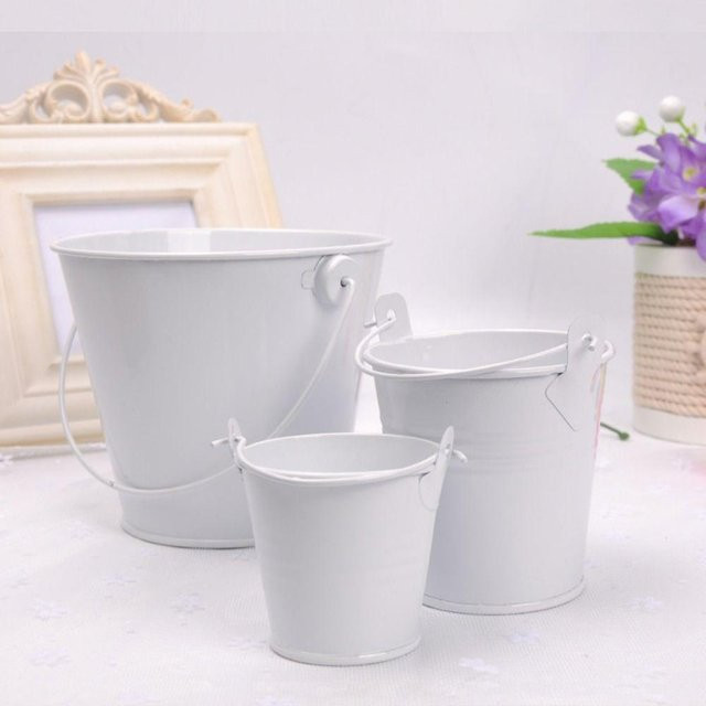 Shanghaihueikuan Blumenkübel aus Metall im rustikalen Design, weiß, hängend - Bild 1