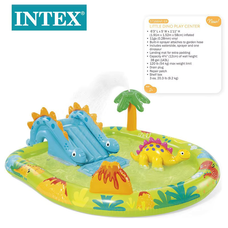 Aufblasbarer Dinosaurier-Park Pool mit Rutsche und Sprühfunktion für Kinder - Bild 2