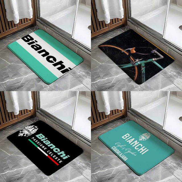 B-Bianchi-S Fahrradteppich als rutschfeste Matte für Badezimmer, Eingang oder als Heimdekoration in Multicolor - Bild 1