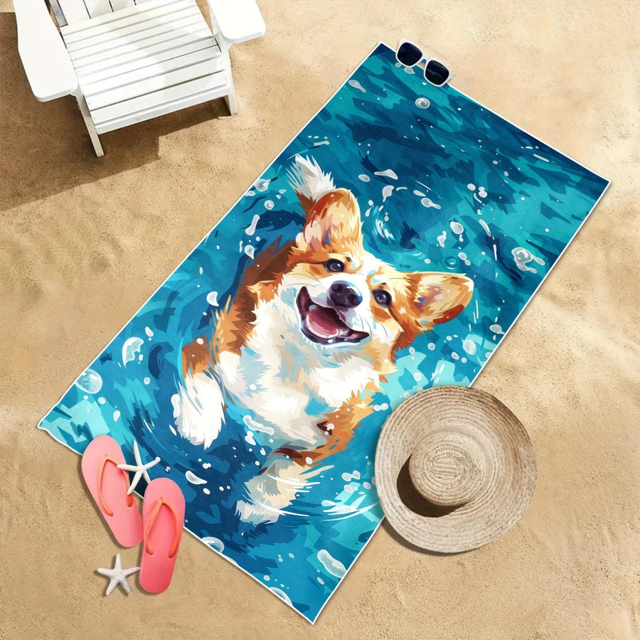 Strandtuch Ka Chen Muda mit süßem Cartoon-Hundemuster, weich und saugfähig, Breite: 30 cm, Höhe: 60 cm - Bild 3
