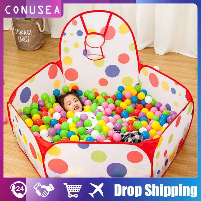 CONUSEA Ball Pit für Kinder und Kleinkinder mit Meerestier-Design, faltbarer Laufstall und Spielzelt in Mehrfarbig - Bild 1