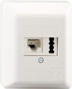 Rutenbeck Anschlussdose TAE6 F+N Ap rw IAE/UAE8(6) in Weiß für die Aufputzmontage - Bild 1