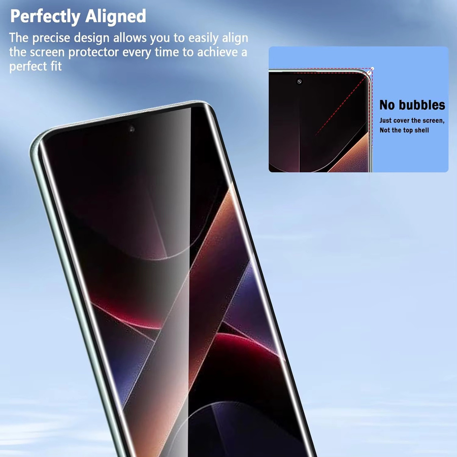 Leeshionz Displayschutzfolie aus gehärtetem Glas für Redmi Note 14 Pro, transparent/gold - Bild 6