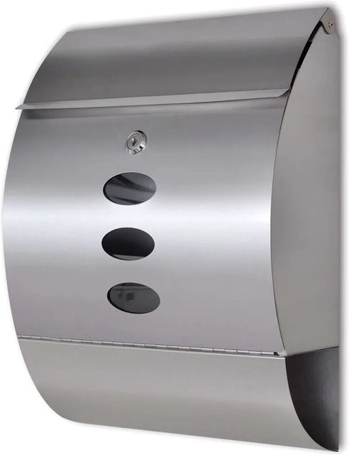 vidaXL Briefkasten aus Edelstahl in Silber, B/T/H: 30 x 12 x 40 cm - Bild 1