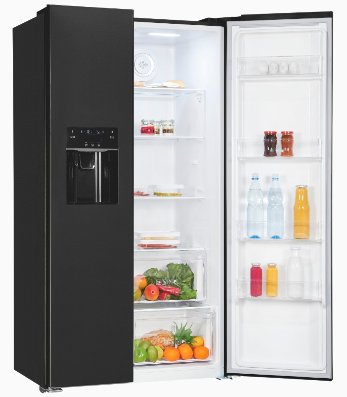 Side by Side Kühlschrank SBS5520-CF-040E in Inoxlook, No Frost, freistehend, Silber/Schwarz, H x B x T: 177,5 x 91,0 x 66,0 cm - Bild 1