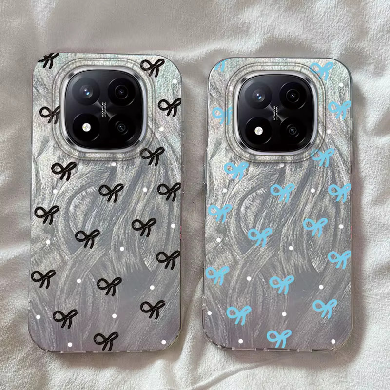 Luxuriöse Xiaomi Handyhülle mit Laser-Silber-Effekt und Schleifenknoten für Redmi Note Serie - Bild 2
