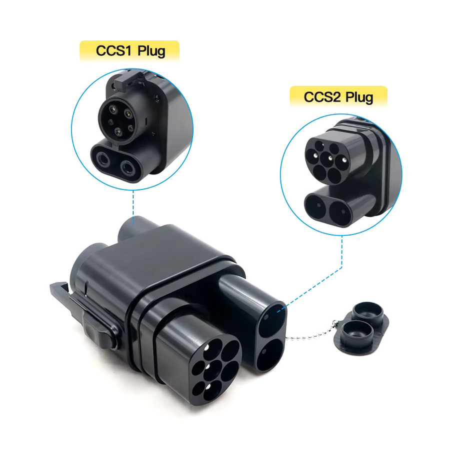 Kolanky EV-Ladeadapter CCS2 auf CCS1 für Elektrofahrzeuge und PHEV Hybridautos, Schwarz, 250A AC DC Schnellladung - Bild 4
