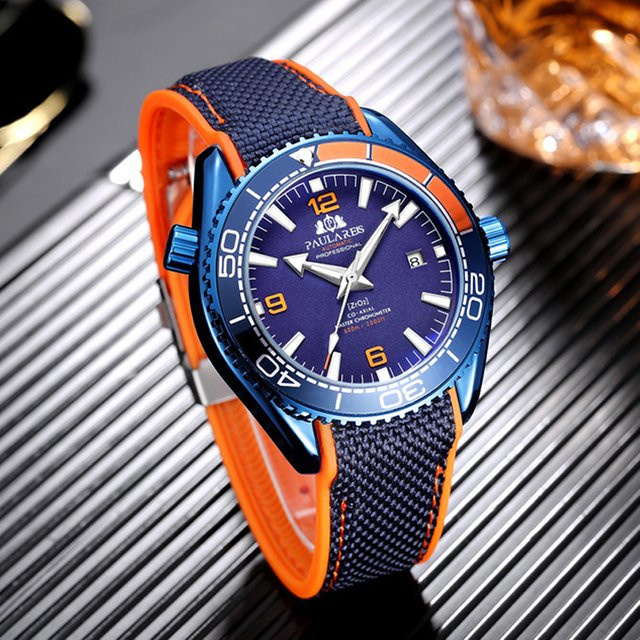 PAULAREIS P Armbanduhr Automatik, Edelstahl, Kautschuk, Herren - Bild 1