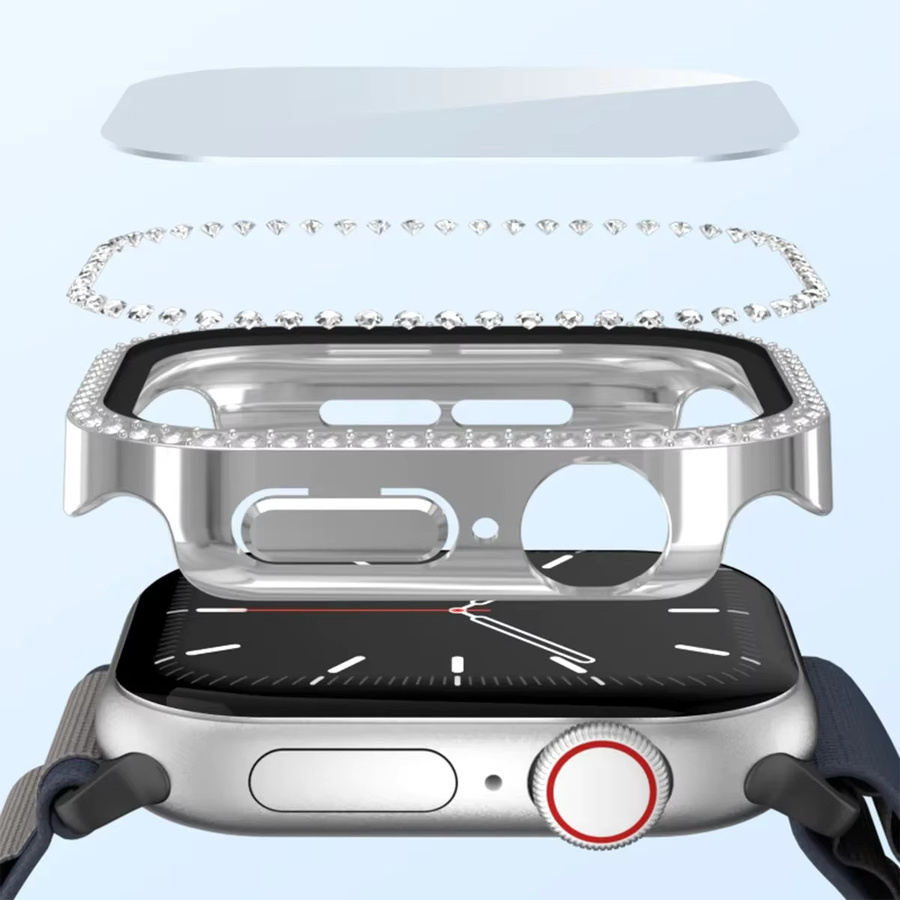 FancyWrist Uhrenzubehör, Abdeckung für Apple Watch 11 10, 42 mm 46 mm, Diamant-Hart-PC-Stoßstange, Displayschutzfolie - Bild 4