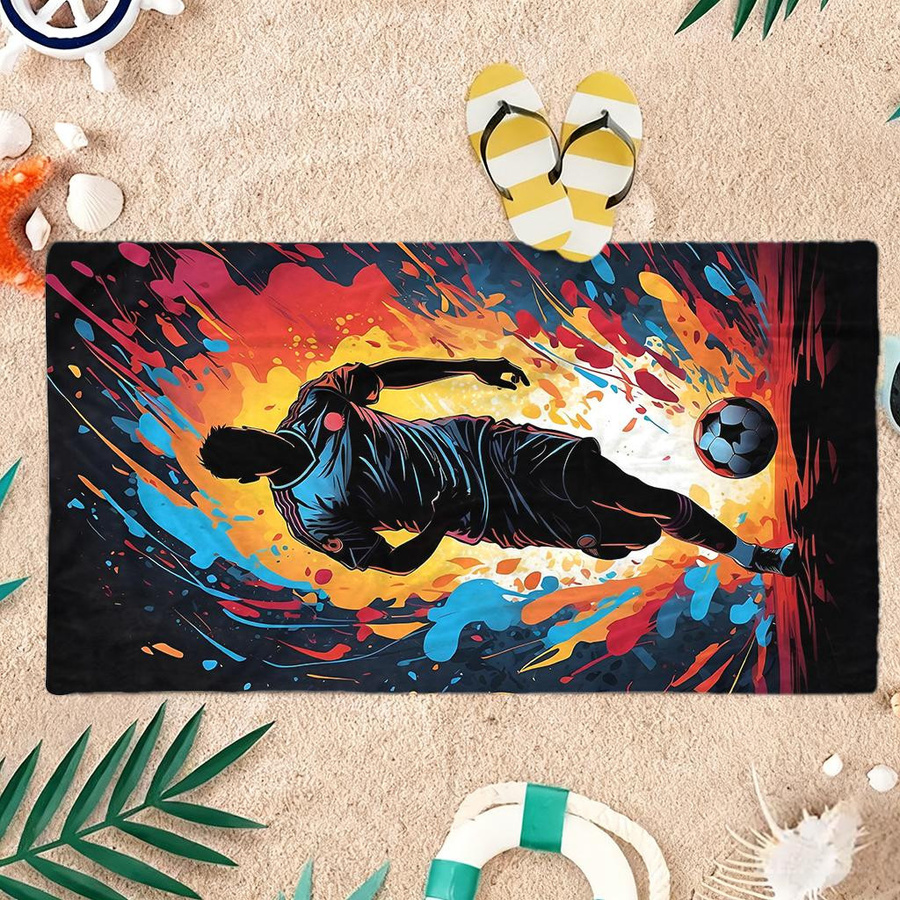 Ka Chen Muda Fußball Strandtuch mit klassischer Schießhaltung, super saugfähig, Breite: 40 cm, Höhe: 60 cm - Bild 5