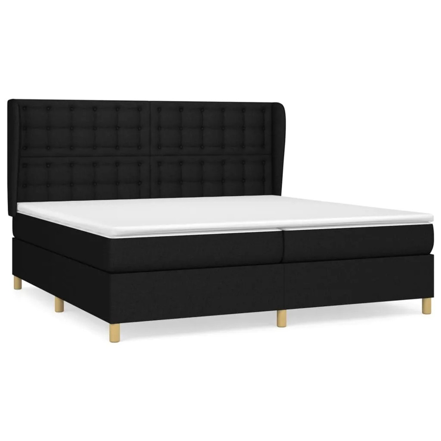 vidaXL Boxspringbett Hybrid mit Matratze und Taschenfederkern, Schwarz, B/T: 200 x 200 cm - Bild 2