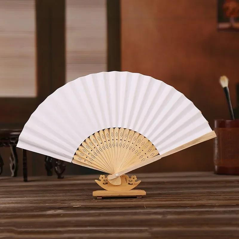 Yiran Furniture Papierfächer weiß aus Bambus und Papier - Bild 3