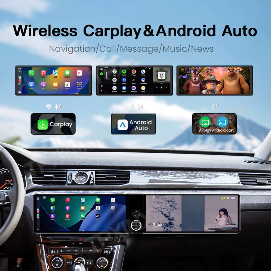 TPXINXIN Autoradio für VW Volkswagen Passat 2016-2018 mit 24,6 Zoll Dual-Screen, Android Auto, CarPlay, GPS-Navigation und Stereo Multimedia-Player in Schwarz - Bild 4