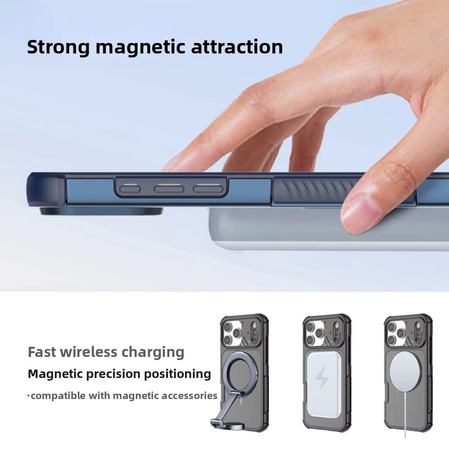 SZMUGUA Magnetische MagSafe Handyhülle für iPhone 13 14 15 16 17 Pro Max, Robuste TPU und PC Schutzhülle in Schwarz - Bild 3