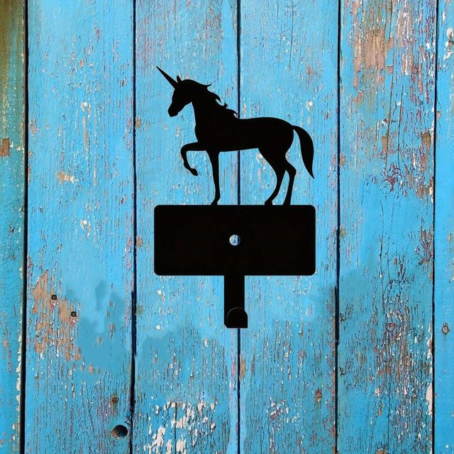 CIFBUY Einhorn-Wandhaken aus Metall in Schwarz für Küche, Bad und Eingangsbereich - Bild 1