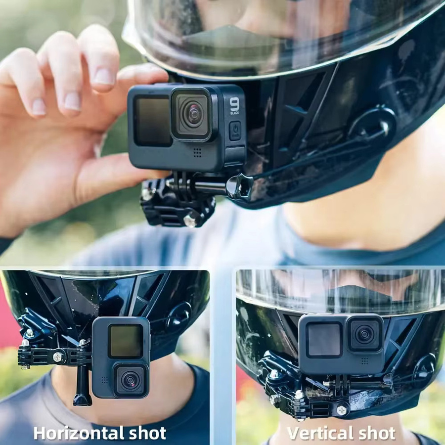 HONGDAK Sportkamera-Zubehörset Schwarz für GoPro 12 11 10 Insta360 X3 X4 SJCAM mit universellem verstellbarem Montageset - Bild 4