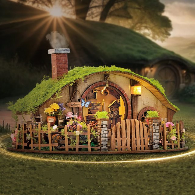 ELEVEN-CUTE DIY Holz Magic Ring Casa Miniaturmodellbausatz Puppenhaus mit Möbeln in Natur/Holzfarben - Bild 1