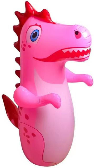 Binchi Aufblasbarer stehender Boxsack Dinosaurier, Kinderbecher, rosa - Bild 1