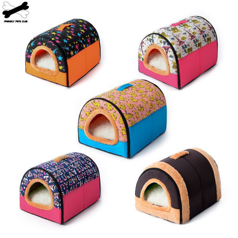 Faltbares Hundebett und Katzenhöhle mit Sternen-Print von Household supplies MH, Mehrfarbig, 100% Baumwolle, Größe S - Bild 2