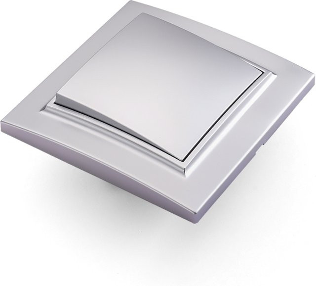 Mr Travel Wandkippschalter Klassisch Silber 1-fach 1-Wege aus Kunststoff - Bild 1