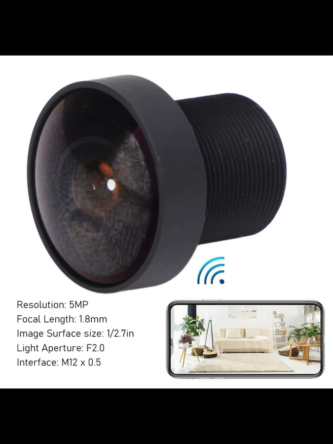 docooler Fischaugen-Weitwinkelobjektiv mit 5 MP und 1,8 mm Brennweite in Schwarz - Bild 6