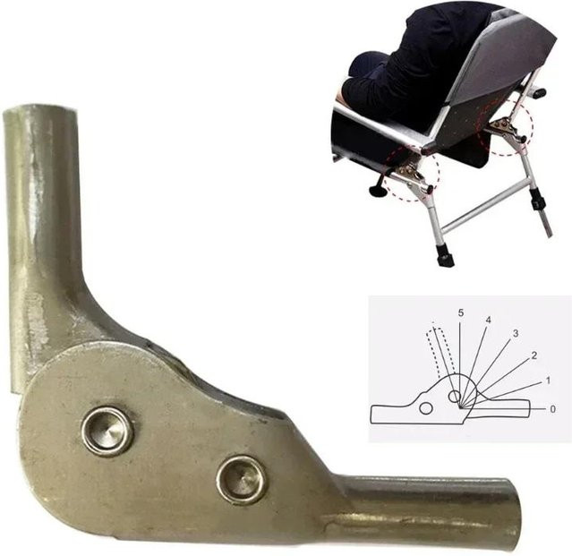Verstellbares 5-Gang-Ratschen-Klappscharnier aus Stahl in Silber für Sofa-Armlehnen und Rückenlehnen, 180 Grad Klappfunktion - Bild 1