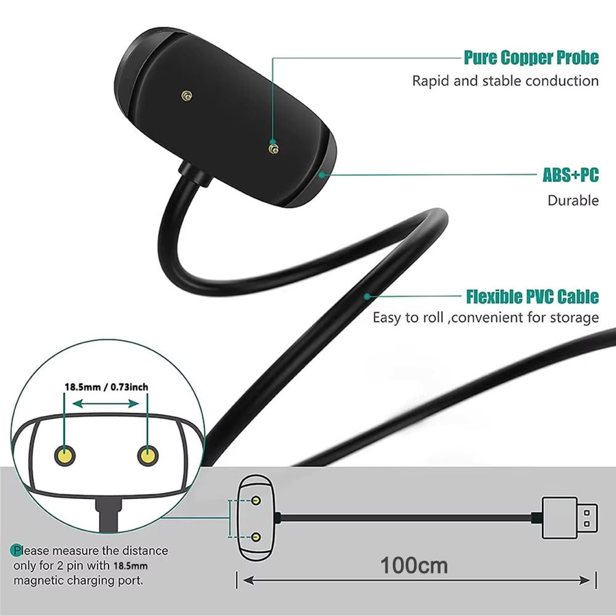 iHZCPRO Ladeständer für Amazfit T-Rex 2, GTR 4, GTS4, GTR 3 Pro, GTS 3, Weiß - Bild 2