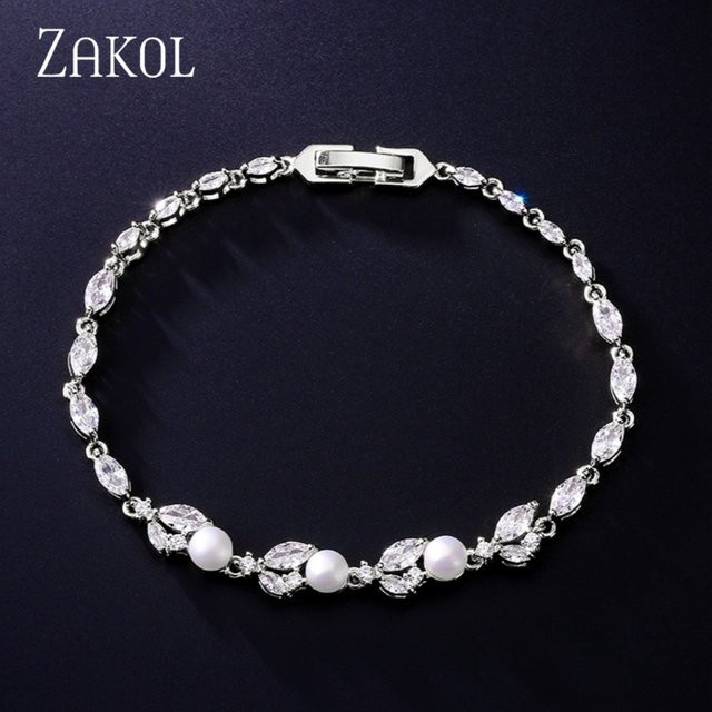 ZAKOL Armband, Zirkonia, Perle, Silber, Damen - Bild 1