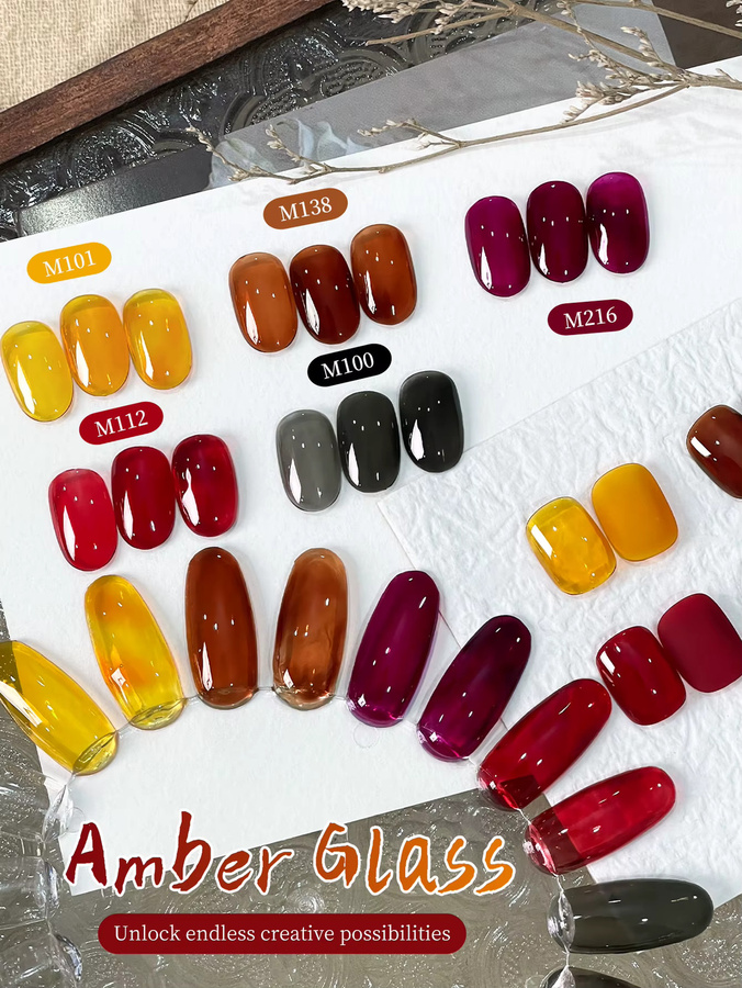 XEIJAYI Gel-Nagellack Set, Bernsteinfarben, Glänzend, 15 ml - Bild 3