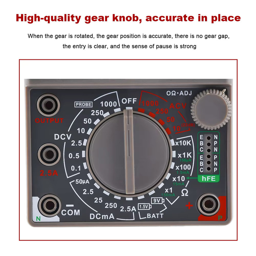 Aideepen DE-960TR Mechanisches Zeiger-Multimeter für Wechselspannung, Strom und Widerstand bei Reparaturarbeiten im Haushalt - Bild 3