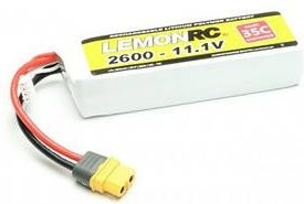 LemonRC LiPo Modellbau-Akkupack 11.1V 2600 mAh 3S 35C mit XT60 Anschluss in White - Bild 1