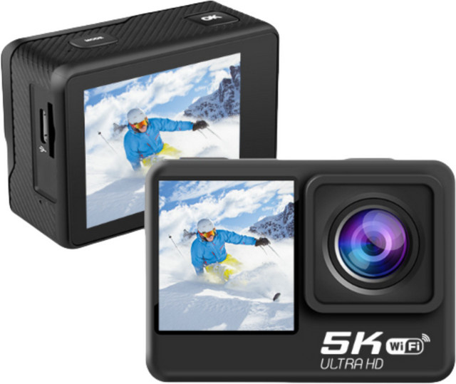 Bytelike 5K Action Kamera mit Dual-Screen Touchdisplay, 24MP, Schwarz, inklusive Zubehör und Fernbedienung mit WLAN und HDMI - Bild 1
