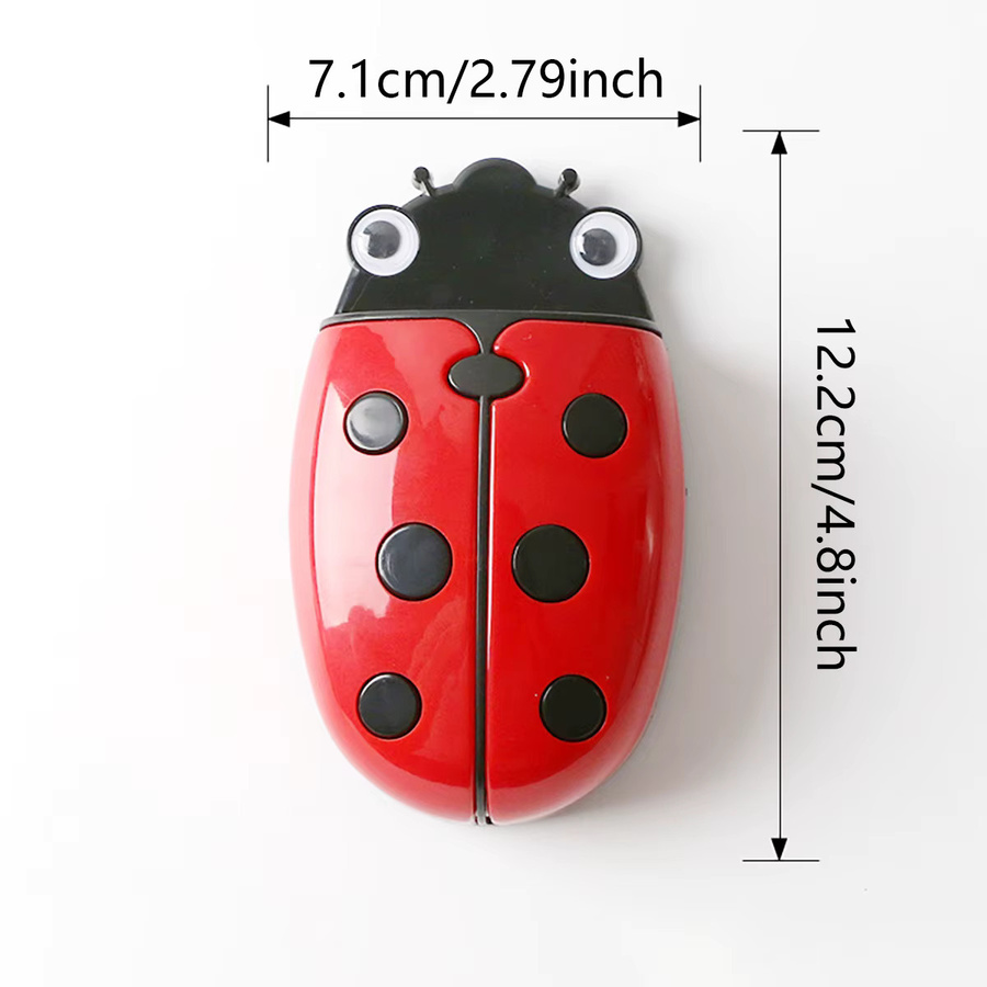 Marienkäfer Magnetstifthalter aus Kunststoff in Rot für Tafel und Whiteboard mit integriertem Radiergummi - Bild 3