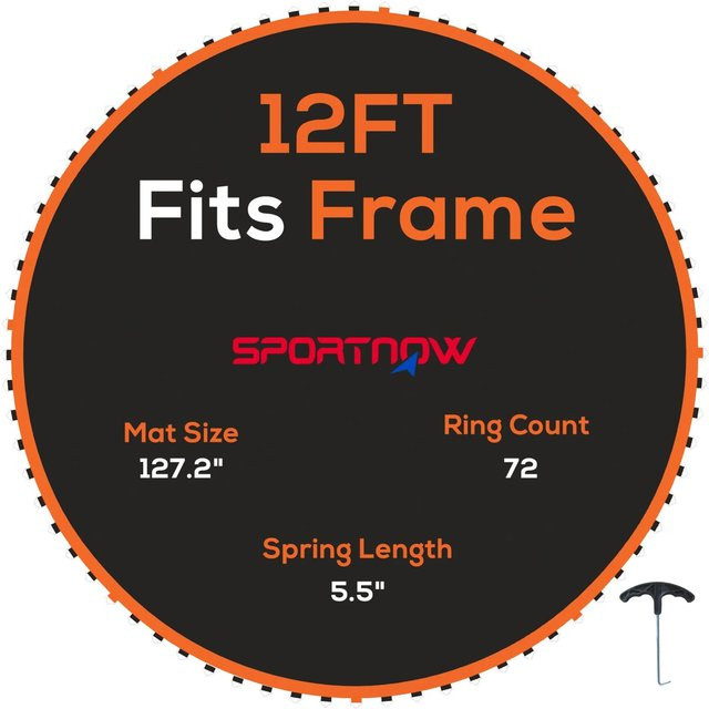SPORTNOW Trampolin-Sprungtuch in Orange und Schwarz, B: 323 cm, T: 323 cm, H: 1 cm - Bild 1