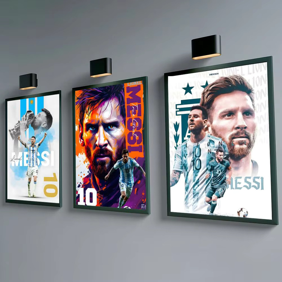 Wasserfester Wandaufkleber Lionel Messi Poster in Weiß und Multicolour, Rechteckiger Papieraufkleber zur Wanddekoration, B/H: 20 x 15 cm - Bild 2