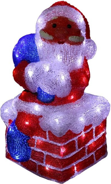 Lex LED Weihnachtsfigur Weihnachtsmann aus Acryl, beleuchtete Weihnachtsdeko in Weiß, Rot und Transparent, Höhe: 38 cm - Bild 1