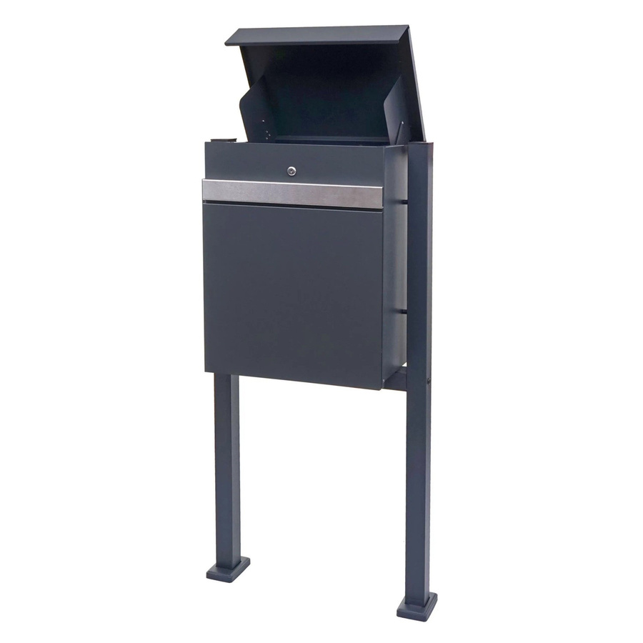MCW Paketkasten K41 mit Standfuß aus verzinktem Metall in Anthrazit-Edelstahl - Bild 2