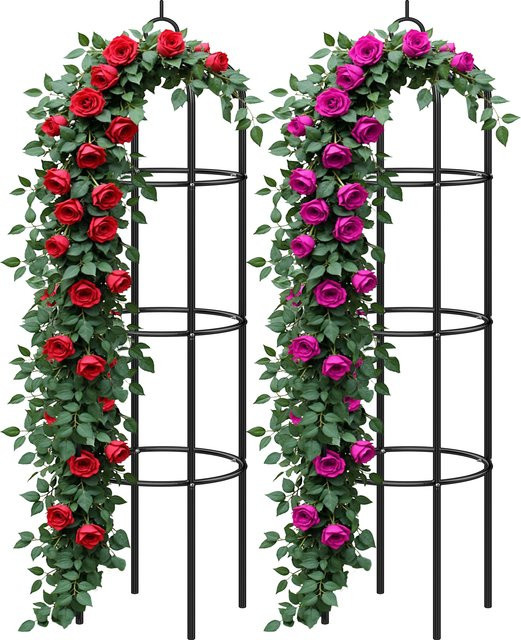 Gardebruk Rosensäule 2er-Set aus Metall in Schwarz, Höhe: 200 cm, Breite: 40 cm, Tiefe: 40 cm - Bild 1