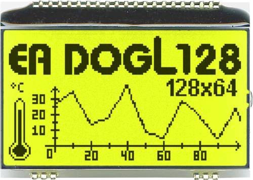 DISPLAY VISIONS LCD-Display mit SPI-Schnittstelle in Gelb und Grün, B x H x T: 68 x 51 x 2,8 mm - Bild 1