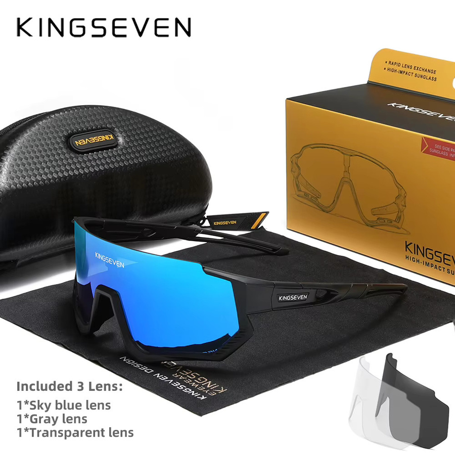 KINGSEVEN Sportsonnenbrille, polarisiert, Unisex, Vollrand - Bild 2