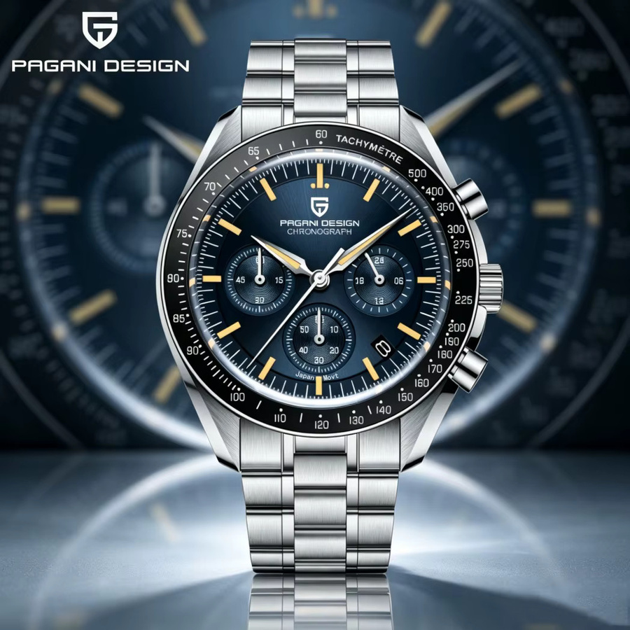 PAGANI DESIGN Chronograph, Quarz, Edelstahl, Saphirglas, Herren - Bild 2