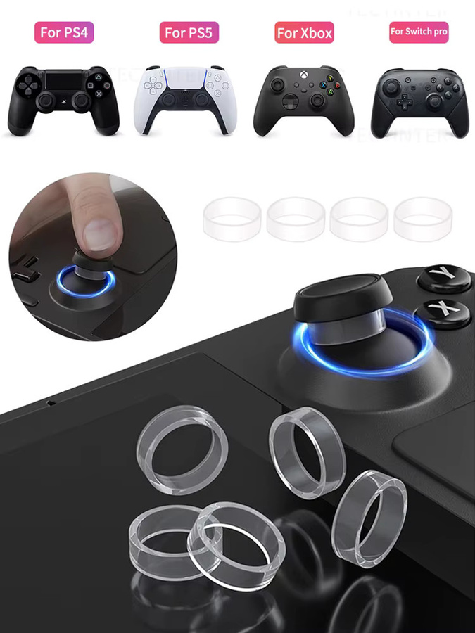 YECKTEGJ Elastischer Schutzring aus Gummi in Schwarz für PS5, PS4, Steam Deck, Switch Pro und Rog Ally - Bild 7