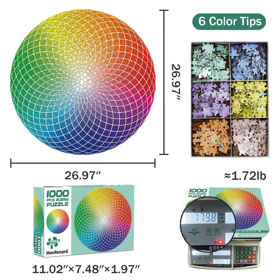 MaxRenard Puzzle Regenbogenfarben 1000 Teile - Bild 2