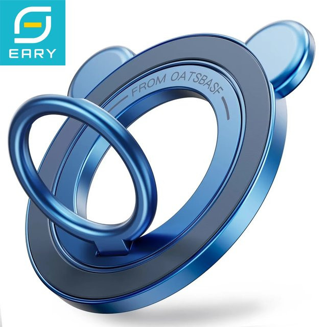 Eary Magnetischer Handyhalter Ständer mit 360 Grad Drehung und Flip-Fingerring für iPhone 17 16 15 in Schwarz oder Blau - Bild 1
