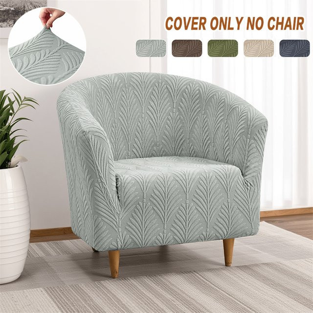 WANERQU Jacquard Sesselbezug mit floralem Blättermuster, elastisch, Grau - Bild 1